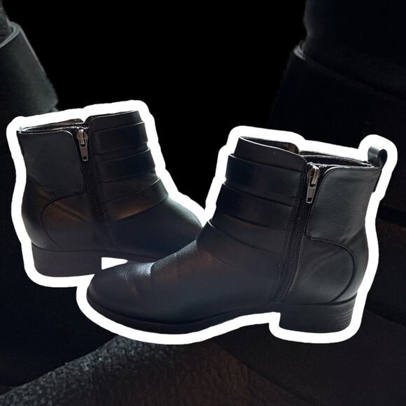 Dolce Vita DV Black Moto Leather Ankle Strap Boots size 7.5 - Picture 7 of 13